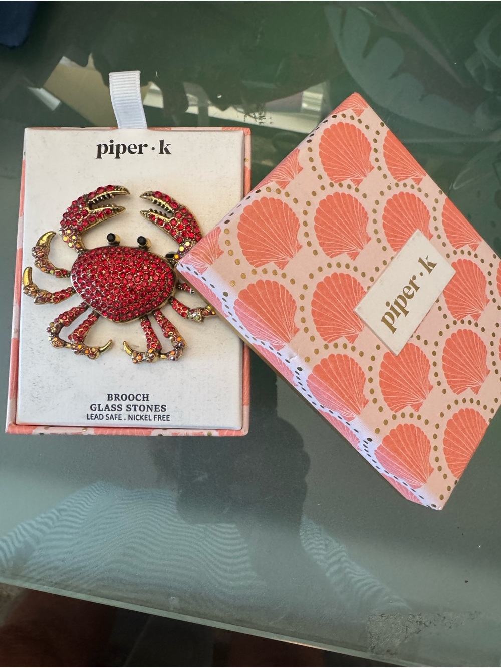Piper K Red Crab Brooch with Gold Accents- fun for all ages 🦀sparkle in style